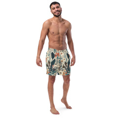 Botanical Men’s Swim Trunks | Swim Shorts | BoardShorts | Anti-Chafe Inner Liner | Multiple Pocket | Sizes | Size Small to 6XL