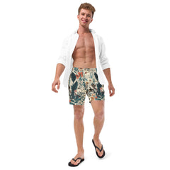 Botanical Men’s Swim Trunks | Swim Shorts | BoardShorts | Anti-Chafe Inner Liner | Multiple Pocket | Sizes | Size Small to 6XL