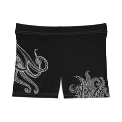 Daring Octopus Swimwear Shorts for Women for Beach, Cruise, Lake, Boat, Scuba Diving, Workout Yoga Shorts, Water Sports, Soft Stretchy
