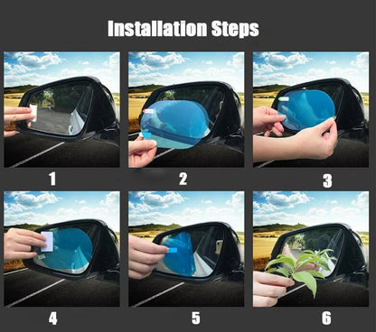4Pcs Anti-Rain Rearview Mirror Film 🌧️ Drive Safely in Any Weather ✈Fast Shipping Worldwide