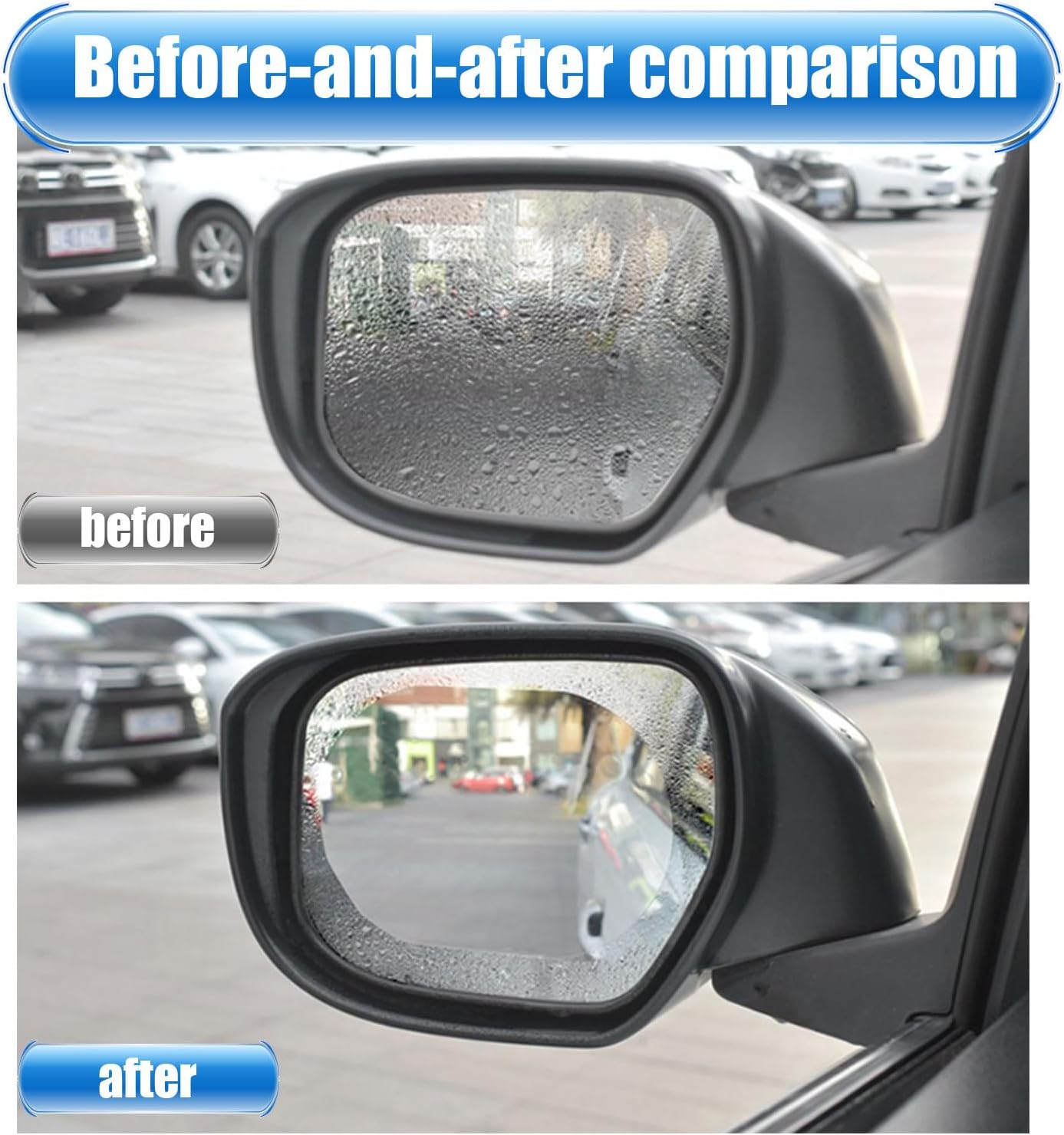 4Pcs Anti-Rain Rearview Mirror Film 🌧️ Drive Safely in Any Weather ✈Fast Shipping Worldwide