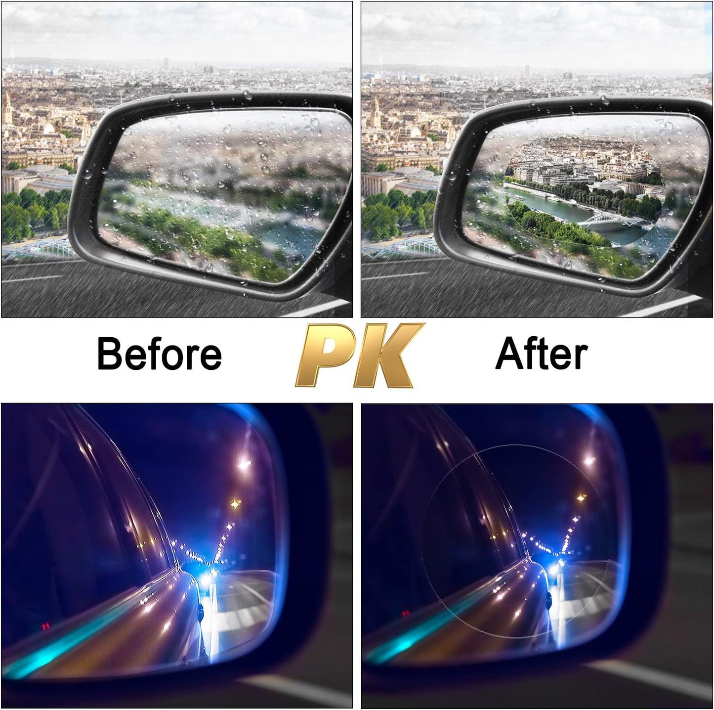 4Pcs Anti-Rain Rearview Mirror Film 🌧️ Drive Safely in Any Weather ✈Fast Shipping Worldwide