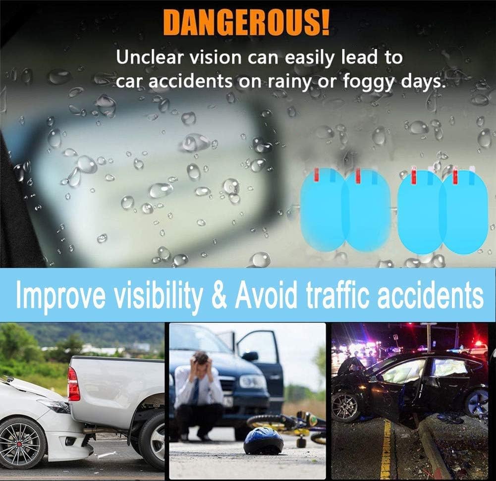 4Pcs Anti-Rain Rearview Mirror Film 🌧️ Drive Safely in Any Weather ✈Fast Shipping Worldwide