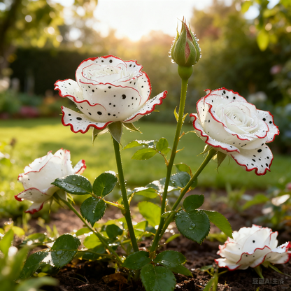 Where Fire Meets Snow – The Rare Red-Edged Rose seeds !