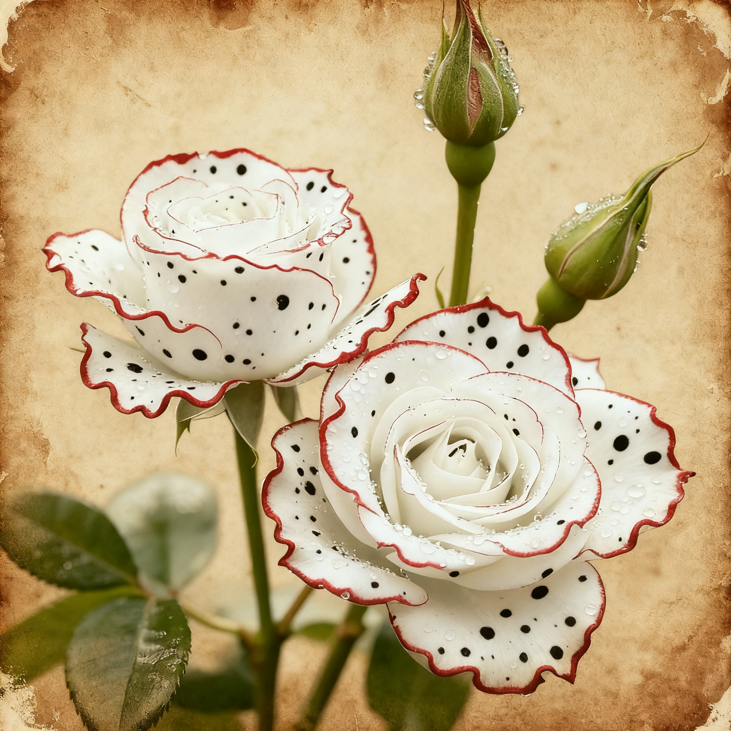 Where Fire Meets Snow – The Rare Red-Edged Rose seeds !