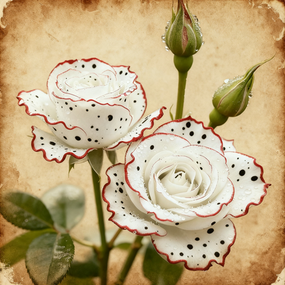 Where Fire Meets Snow – The Rare Red-Edged Rose seeds !