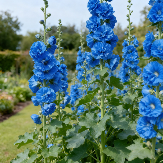 🌺 Starry blue Blue Hollyhock Seeds – Fall & Winter Planting, Cold-Hardy, Perennial Blooms & Stunning Garden Elegance 🍂