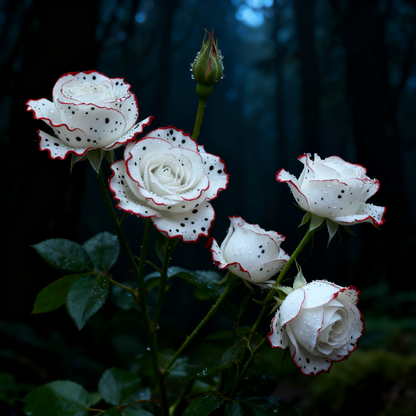 Where Fire Meets Snow – The Rare Red-Edged Rose seeds !