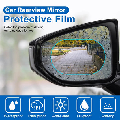 4Pcs Anti-Rain Rearview Mirror Film 🌧️ Drive Safely in Any Weather ✈Fast Shipping Worldwide