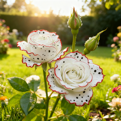 Where Fire Meets Snow – The Rare Red-Edged Rose seeds !