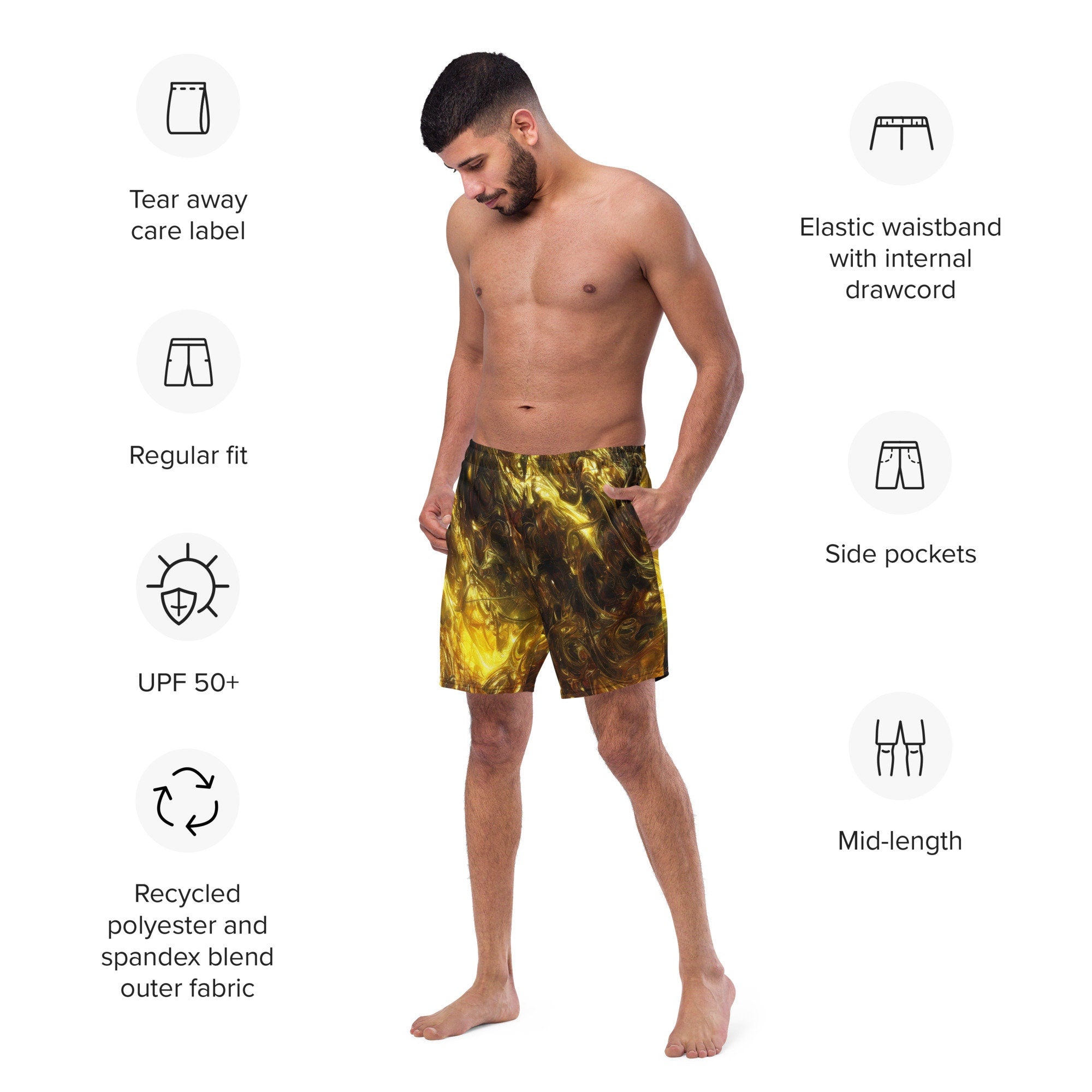 Twisted Gold Men's Swim Trunks