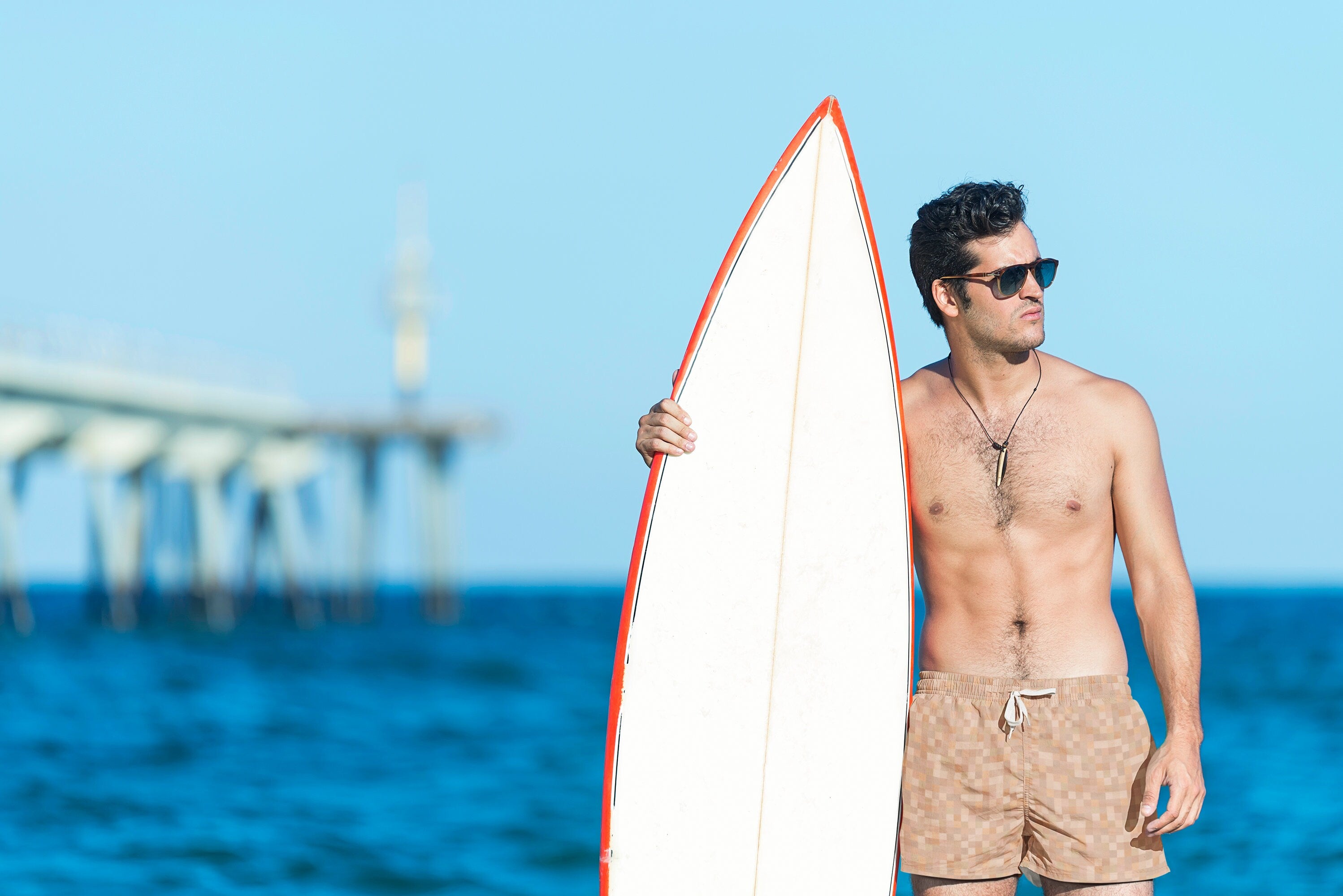 Censored Skin Pixel Pattern Swim Trunks - Beach Prank