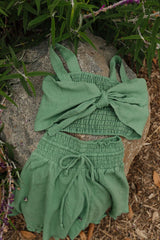 Flowy Organic Cotton Bamboo Shorts with Elastic Drawstring