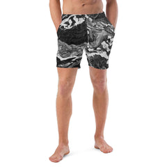 Men's Abstract Art Swim Trunks with Graphic Print