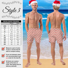 Men's Christmas Swim Trunks - Santa Snowflake Holiday Shorts