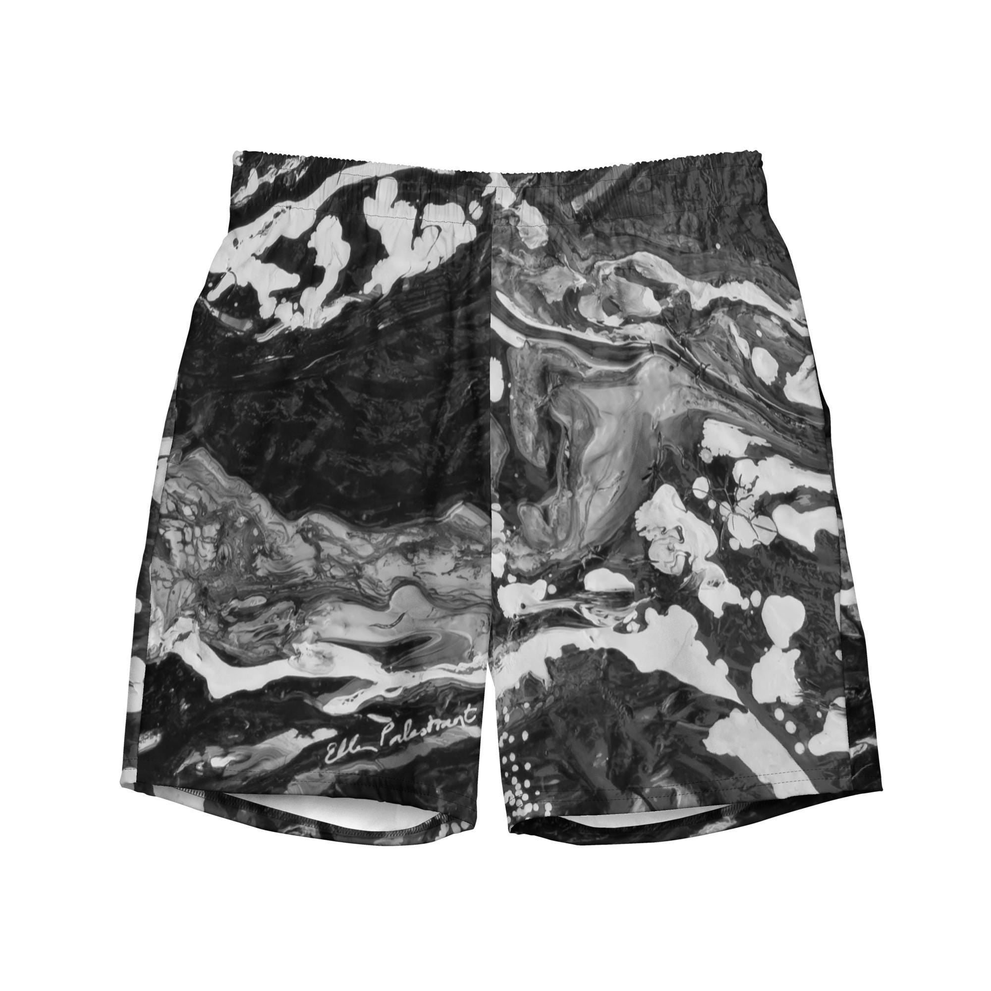Men's Abstract Art Swim Trunks with Graphic Print
