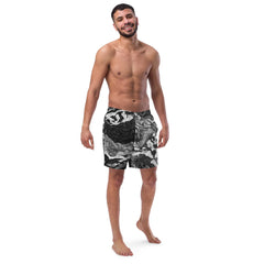 Men's Abstract Art Swim Trunks with Graphic Print