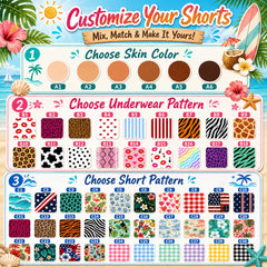 Men's Swim Trunks, Quick-Dry Beach Shorts, Novelty Print Swimwear